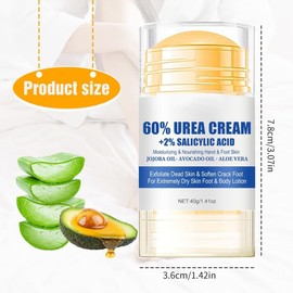 Crema hidratante y reparadora para pies con 60% de urea, edición 2026 versión mejorada. Hidrata profundamente, alivia la sequedad y elimina las grietas, regenerando y recuperando los pies secos, agrietados y desgastados. (1, Papaya)