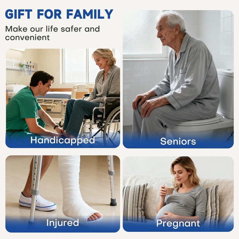 DOZAWA Toilet Safety Rails for Seniors, Heavy Duty Foldable Assist