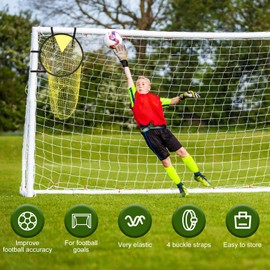 Football Goal Target Net, 45 x 60 cm Football Target with Frame, Football Goal Goal Wall Accessories, Football Training Accessories for Shooting Accuracy Improvement, Football Training Accessories for
