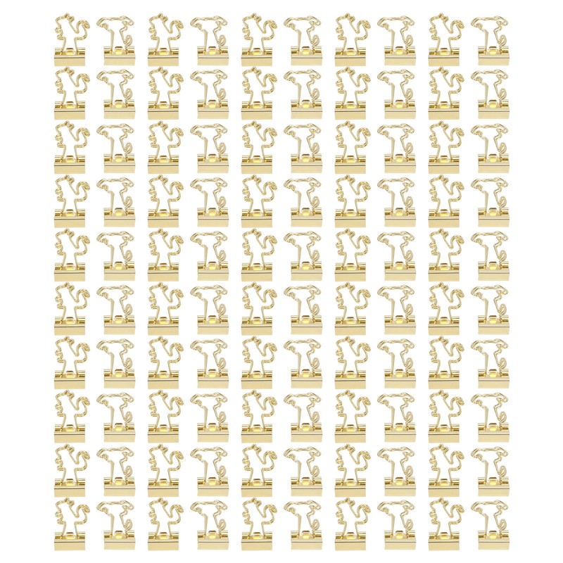 100Pcs Binder Clips Cute Animal Shaped Handle Sturdy Metal Multi