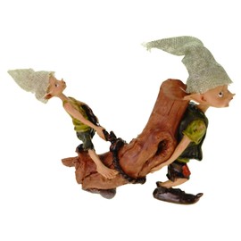 VOGLER Joh. Vogler GmbH 2 Pixies with Branch Large Aid Figure Dwarf Fairy Mythical Creature Gnome