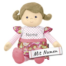 LALALO Gesa Rag Doll Embroidered with Name - First Sterntaler Baby Doll/Cuddly Doll for Girls, Gift Idea for Birth