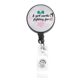 A Girl Worth Fighting for Mulans Badge Holder Retractable Clip Princess Mulans Gifts Mulans Movie Fan Gift Badge Reels (ML Princess Badge)