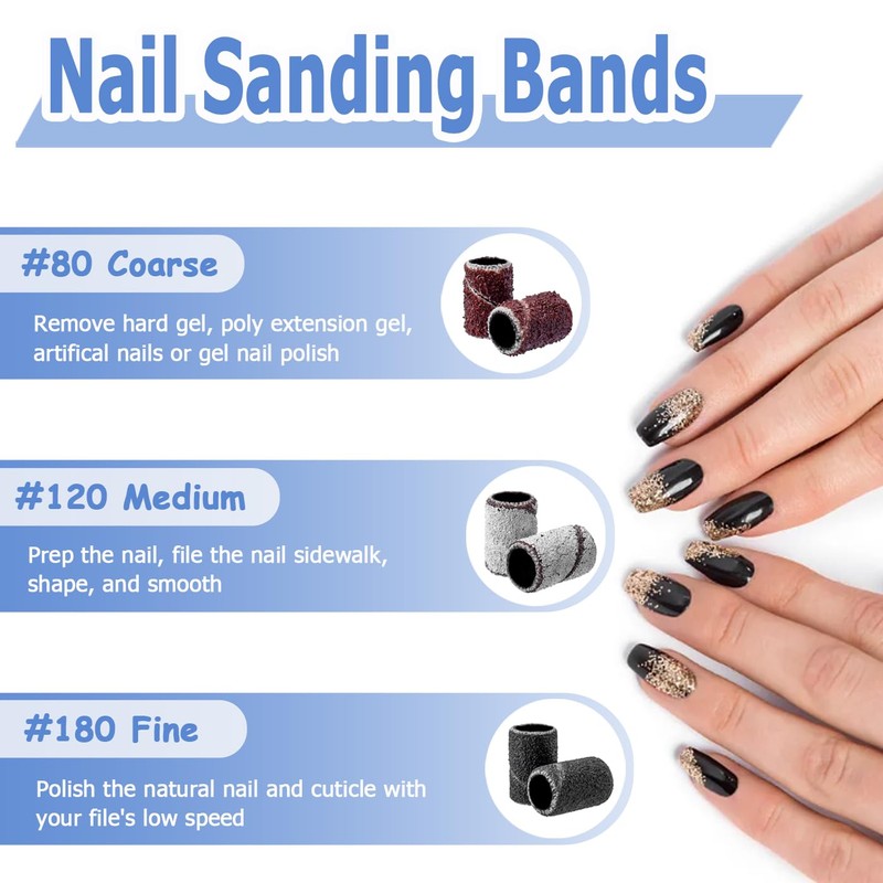 Mesee Nail Drill Bits Set, 10Pcs Tungsten Carbide Nail File