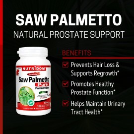 Nutridom Saw Palmetto 500mg Suplemento Próstata 120 Cápsulas