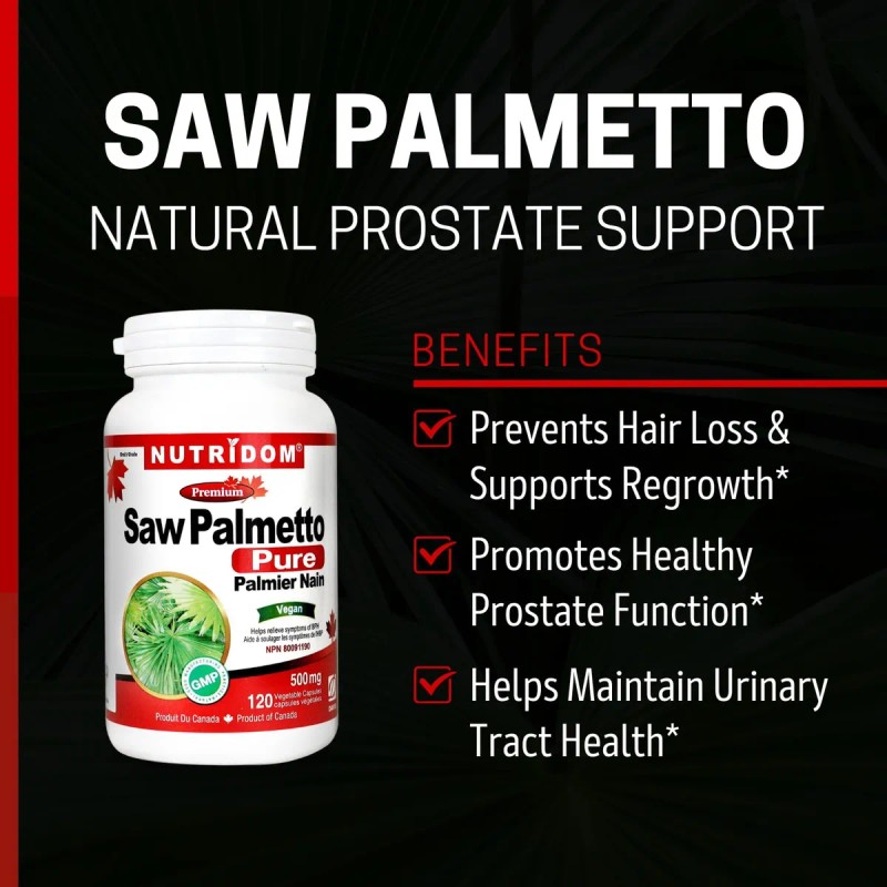 Nutridom Saw Palmetto 500mg Suplemento Próstata 120 Cápsulas