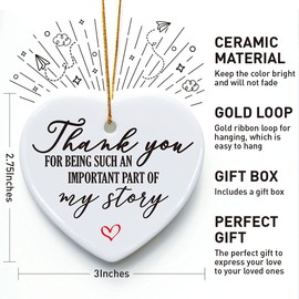 Teacher Appreciation Gifts, Thank You for Being Such an Important Part of My Story, Ornament Keepsake Sign Gift for Teacher, Best Teacher Gift, Birthday Christmas Teacher Gifts for Women from Student