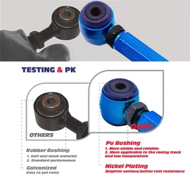 KSP -2° to +4° Camber Arms for Accord TSX Pilot Odessey, Adjustable Rear Toe&Camber Arm Compatible with Honda TSX MDX, 2pcs Aftermarket Suspension Arms Replacement for Chassis OE Link Arms