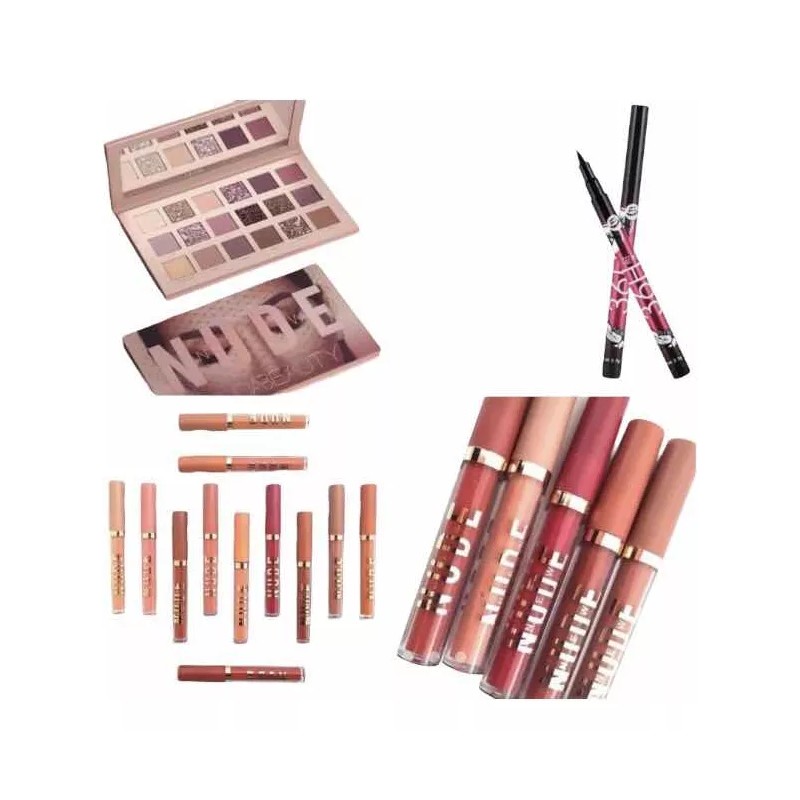 Favorbeauty Kit 12 Labiales Mate, Sombras Para Ojos, Delineador De