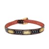 Western Belt Coffee Gold Cowboy Prayer Men Blue Stone Crocodile