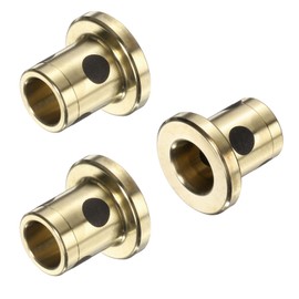 sourcing map 3pcs Flange Sleeve Bearings 5mm Bore x 7mm OD x 10mm Height, Wrapped Oilless Flange Bushings Brass Graphite, Oilless Lubricating Cast Brass Bushing