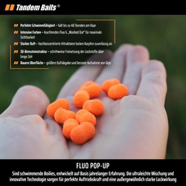Tandem Baits Carp Food Fishing Food Pop Ups Boilies Zig Rig Chod Rig SuperFeed Fluo Pop-Up Set of 3 16 mm 70 g Flavour Mix Fruit