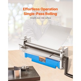 VEVOR Slip Roller, 12.6 inches, Sheet Metal Slip Roll Machine, 20 Gauge Capacity, Rolling Bending Machine with Detachable Rollers, 21 HRC, for Aluminum Alloy Sheet Low Carbon Steel Copper Sheet