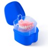 JMU Denture Case, Denture Cup for Soaking Dentures with Strainer