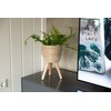 Decorasian Flower pot with integrated stand, braided from seagrass -