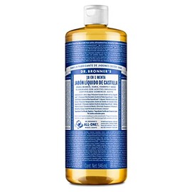Dr. Bronner's | Jabón de castilla orgánico líquido multiusos, fórmula concentrada, frescor intenso y piel revitalizada, con aceite esencial natural, aroma Menta (946 ml)