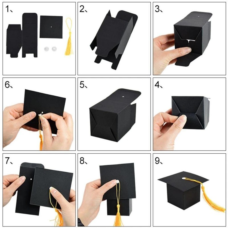 VOANZO 50PCS Graduation Hat Celebration Box Graduation Gifts Mini Gift