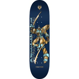Powell Peralta Steve Caballero Gundam Flight Skateboard Deck, Blue/Gold Foil, 8.5" x 32.08"