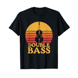 Double Bass Player Retro Funny Upright Instrument Musician T-Shirt