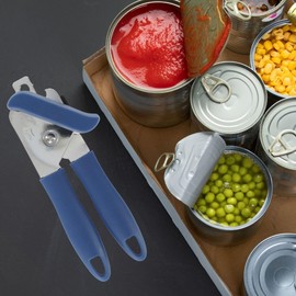 Fackelmann 670444 Ouvre-boîtes Dosenöffner, Edelstahl Kunststoff, Blau/Grau