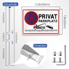 Upifen Private Parking Sign with Posts Aluminium 30 x 20