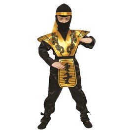 Dress Up America Gold Ninja Costume - Fierce Samurai Warrior Costume for Boys and Girls