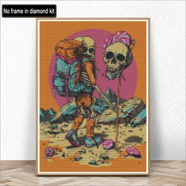 Kaliosy 5D Diamond Art Kits for Adults Colorful Skeleton by Number Kits, Diamond Painting Art Hiking DIY Full Drill Crystal Craft Cross Stitch Embroidery Decoration (12x16 inch) 30x40 cm