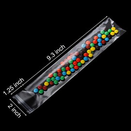 Bekith 1000 Pcs Clear Pretzel Rod Bags, 2x10 Inches Self Sealing Cellophane Bags, Individual Prezetels Sticks Resealable Treat Bag for Chocolate, Candies, Cookies, Gifts