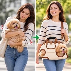 Breathable Pet Carrier Harness for Small & Medium Dogs and Cats – Adjustable Walking Backpack with Carry Handle