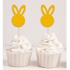 Darling Souvenir, Yellow Easter Bunny Rabbit Cupcake Toppers Dessert Decoration