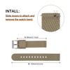 HARFINGTON Khaki Nylon Watch Band 18mm Width Premium Nylon Strap,