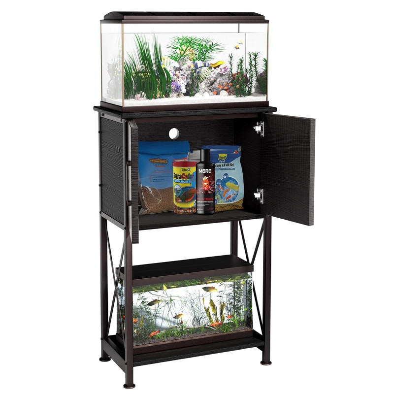 Herture 5-10 Gallon Fish Tank Stand, Metal Double Aquarium Stand