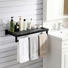 Fiwochic 2 Pcs Black Slatwall Shelf Clothes Rack with Grid
