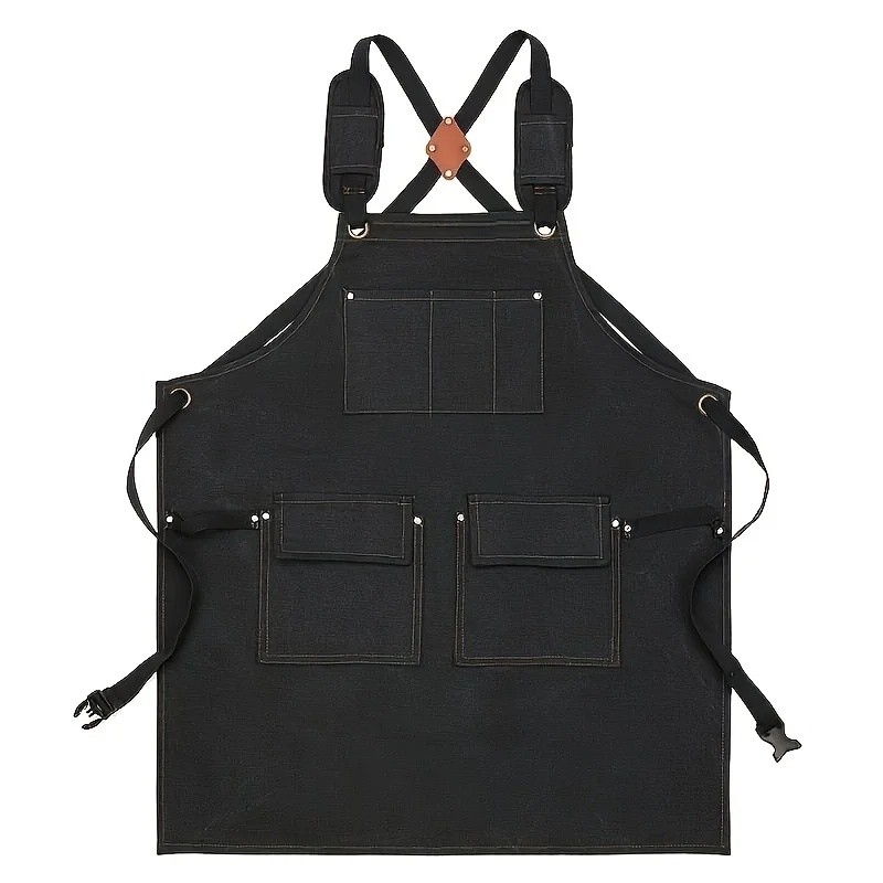 Full Bib Work Apron for Woodworking, Gardening & Kitchen Tasks