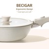 BECIGAR 23PCS Ceramic Pots and Pans Set,Nonstick, Removable Handle Pots