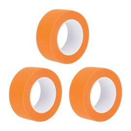 sourcing map 3 Pcs 1 Inch Wide 14 Yards Orange Masking Tape Painters Tape Rolls for Home Office Commercial Contractor Clean Drip-Free Painting Wide Crepe Paper
