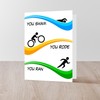 CafePress Triathlon Folded Greeting Card Matte