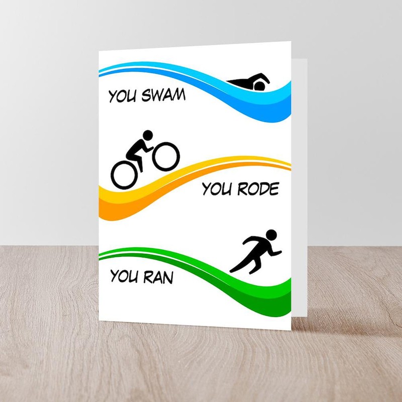 CafePress Triathlon Folded Greeting Card Matte