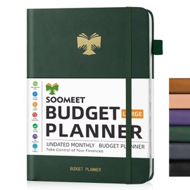Soomeet Budget Planner with Monthly Tabs,Large Size, Budgeting Journal and Budget Book to Control Your Money, Hardcover (Dark Green)