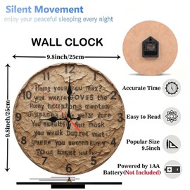Lancholy 10-Inch Silent Wooden Wall Clock, Vintage Clock Wall Decor Unique Home Decoration Silent Non-Ticking Clock, Battery Operated (AA Batteries Not Included), Artistic Home Decor