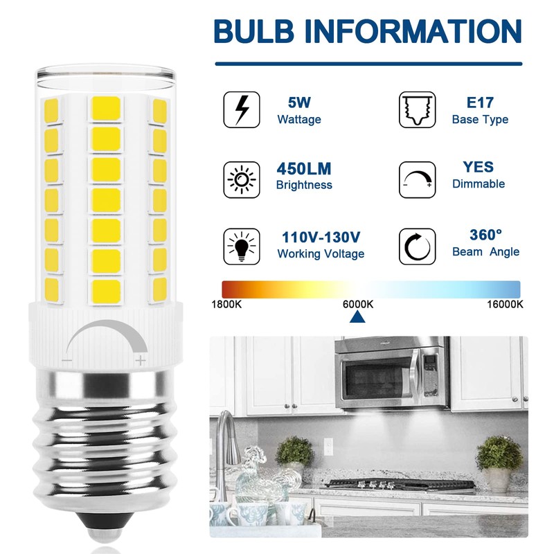 E17 Led Bulb Microwave Oven Light, Over Stove Appliance Replacement