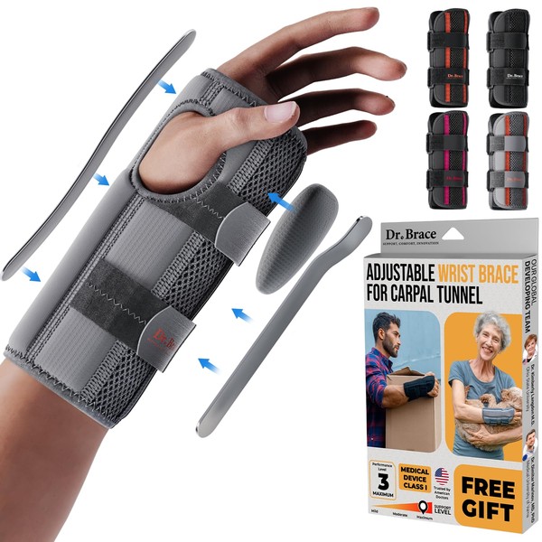 DR. BRACE Adjustable Wrist Brace Night Support for Carpal Tunnel,