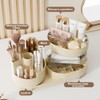 NUODWELL Makeup Organiser, Cosmetics Storage Box with 360°Rotating Makeup Brush