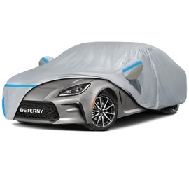 BETERNY Car Cover for 2013-2025 Toyota GR86/Subaru BRZ, Waterproof Custom-fit All Weather Sun Rain UV Dust Snow Protection Outdoor GR86 Full Car Cover with Door Zipper and Cotton Lining-Grey