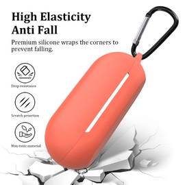 USTIYA Funda para Sony WF-C500 Case Silicona Protectora de Cover Carcasa Antigolpes con Llavero Mosquetón Accesorios de Auriculares (Negro)