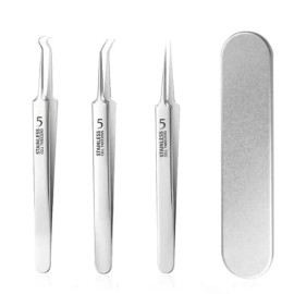 Separate Indication in Product Details 피부 압출 핀셋 세트 피지 블랙헤드 제거 초미세핀셋 Skin Extraction Tweezers Set for Removing Sebum and Blackheads, Ultra-Fine Tweezers