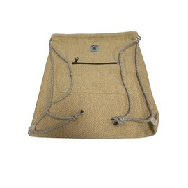 Padma Craft Ethnic Handmade Hemp Woven Heavy Duty Himalayan Drawstring Backpack (Gold #12)