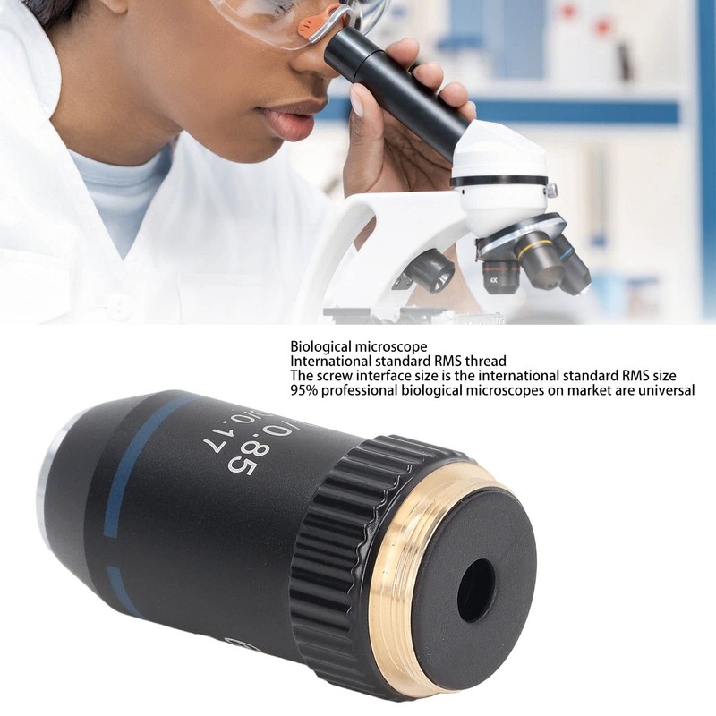 Achromatic Objective, 60X Achromatic Microscope Objective Lens High Magnification 20.2mm