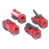 4Pcs 1: 32 Fire Truck Toy Set High Simulation Pull