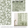 XTMYI Sage Green Bathroom Curtains Window, Boho Leaf Floral Pattern
